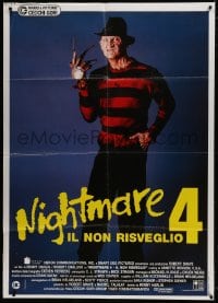 9j409 NIGHTMARE ON ELM STREET 4 Italian 1p 1989 different image of Robert Englund as Freddy Krueger