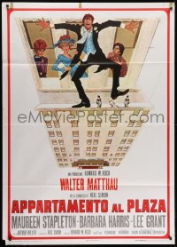 9j420 PLAZA SUITE Italian 1p 1971 wacky Robert McGinnis artwork of Walter Matthau on the edge!