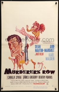 9j176 MURDERERS' ROW WC 1966 art of spy Dean Martin as Matt Helm & sexy Ann-Margret by McGinnis!