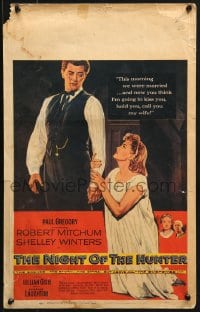 9j179 NIGHT OF THE HUNTER WC 1955 Robert Mitchum, Shelley Winters, Charles Laughton classic noir!