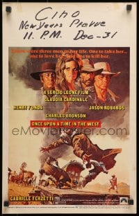 9j186 ONCE UPON A TIME IN THE WEST WC 1969 Leone, art of Cardinale, Fonda, Bronson & Robards!