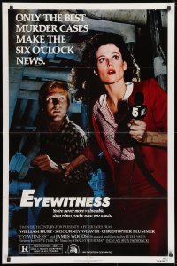 9p262 EYEWITNESS 1sh 1981 William Hurt has seen too much, news reporter Sigourney Weaver!