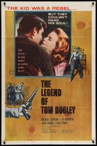 9p502 LEGEND OF TOM DOOLEY 1sh 1959 Ted Post directed, young Michael Landon, Jo Morrow!