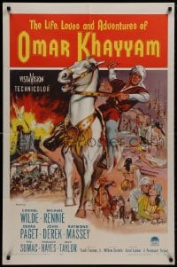 9p508 LIFE, LOVES & ADVENTURES OF OMAR KHAYYAM 1sh 1957 Cornel Wilde, Michael Rennie!