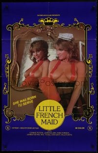 9p513 LITTLE FRENCH MAID 24x38 1sh 1981 sexy image of nearly naked maid standing at mirror!