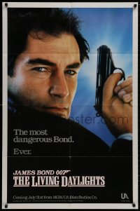 9p517 LIVING DAYLIGHTS teaser 1sh 1987 Timothy Dalton as the most dangerous James Bond ever!