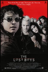 9p525 LOST BOYS 1sh 1987 teen vampire Kiefer Sutherland, directed by Joel Schumacher!