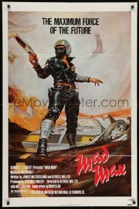 9p536 MAD MAX 1sh R1983 art of wasteland cop Mel Gibson, George Miller Australian action classic!