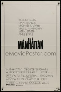 9p556 MANHATTAN 1sh 1979 Woody Allen & Diane Keaton, New York City title design by Burt Kleeger!