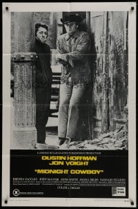 9p567 MIDNIGHT COWBOY 1sh 1969 Dustin Hoffman, Jon Voight, John Schlesinger classic, x-rated!