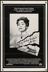 9p574 MOMMIE DEAREST 1sh 1981 great portrait of Faye Dunaway as legendary actress Joan Crawford!