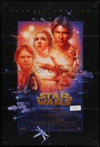 9p810 STAR WARS style B int'l DS 1sh R1997 George Lucas sci-fi classic, cool art montage by Drew Struzan!