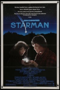 9p811 STARMAN 1sh 1984 John Carpenter, close-up portrait of alien Jeff Bridges & Karen Allen!