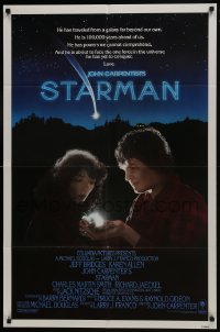 9p812 STARMAN int'l 1sh 1984 John Carpenter, close-up portrait of alien Jeff Bridges & Karen Allen!