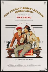 9p814 STING int'l 1sh 1974 artwork of Paul Newman & Robert Redford by Richard Amsel!