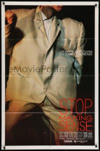 9p817 STOP MAKING SENSE 1sh 1984 Jonathan Demme, Talking Heads, close-up of David Byrne's suit!