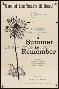 9p825 SUMMER TO REMEMBER 1sh 1961 Seryozha, Boris Barkhatov, Sergei Bondarchuk, Russian!