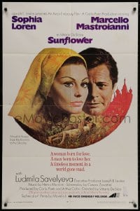 9p828 SUNFLOWER 1sh 1970 Vittorio De Sica's I Girasoli, Sophia Loren, Marcello Mastroianni!