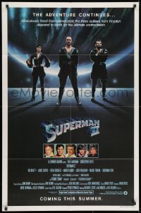 9p833 SUPERMAN II teaser 1sh 1981 Christopher Reeve, Terence Stamp, great image of villains!