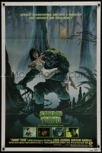 9p835 SWAMP THING NSS style 1sh 1982 Wes Craven, Hescox art of him holding sexy Adrienne Barbeau!