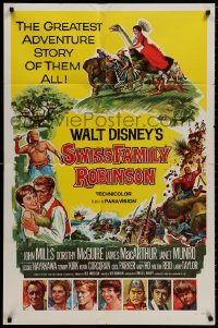 9p838 SWISS FAMILY ROBINSON style A 1sh 1960 John Mills, Walt Disney family fantasy classic!