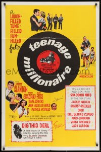 9p854 TEENAGE MILLIONAIRE 1sh 1961 Jimmy Clanton, free record for every teenager who buys a ticket!