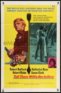 9p856 TELL THEM WILLIE BOY IS HERE 1sh 1970 Robert Redford, Katharine Ross, Indian Robert Blake