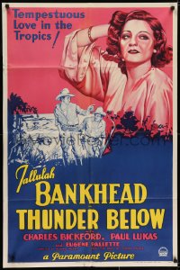 9p884 THUNDER BELOW style A 1sh 1932 Tallulah Bankhead, tempestuous love in the tropics, rare!