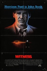 9p978 WITNESS 1sh 1985 big city cop Harrison Ford in Amish country, directed by Peter Weir!