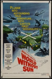 9p984 WORLD WITHOUT SUN 1sh 1965 Le Monde sans Soleil, adventures of Jacques-Yves Cousteau's oceanauts!