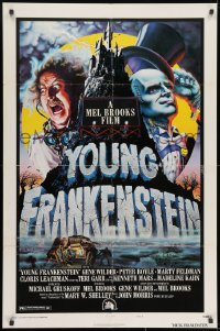 9p992 YOUNG FRANKENSTEIN style B 1sh 1974 Mel Brooks, Alvin art of Wilder, Boyle & Feldman!