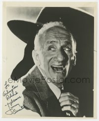 9r896 JIMMY DURANTE signed 8x10 REPRO still 1970s wacky smiling portrait in his own silhouette!