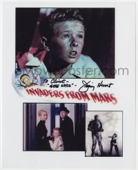 9r712 JIMMY HUNT signed color 8x10 REPRO still 1980s three great images from Invaders From Mars!