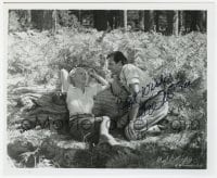 9r900 JOEL McCREA signed 8x10 REPRO still 1980s smiling at pretty Miriam Hopkins in Splendor!