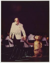 9r715 JOHN WILLIAMS signed color 8x10 REPRO still 1990s escorting E.T. on stage for a concert!