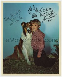 9r716 JON PROVOST signed 8x10 color REPRO 1994 smiling portrait as Timmy with canine star Lassie!