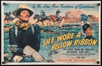 9r087 JOHN AGAR signed 14x22 REPRO poster 1980s great artwork for She Wore a Yellow Ribbon!