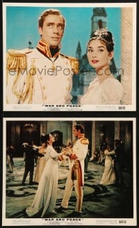 9s158 WAR & PEACE 2 color 8x10 stills 1956 gorgeous Audrey Hepburn and Mel Ferrer, Leo Tolstoy!