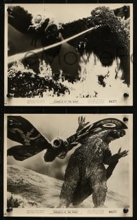 9s797 GODZILLA VS. THE THING 4 8x10 stills 1964 great image of rubbery monster battle with Mothra!