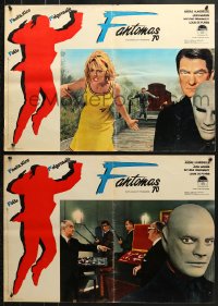 9t839 FANTOMAS group of 9 Italian 19x27 pbustas 1966 Jean Marais, Louis De Funes, Mylene Demongeot!