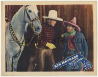 9y308 BOOTS OF DESTINY LC 1937 c/u of cowboys Ken Maynard & Vince Barnett by Tarzan the horse!