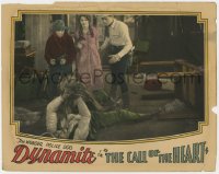 9y325 CALL OF THE HEART LC 1928 Dynamite the Wonder Police Dog has bad man pinned on the ground!