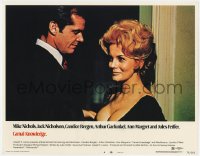 9y330 CARNAL KNOWLEDGE LC #4 1971 c/u of Jack Nicholson staring down at sexy Ann-Margret's cleavage