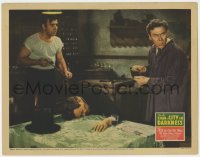 9y340 CHARLIE CHAN IN CITY IN DARKNESS LC 1939 Lon Chaney Jr. & Carroll rob unconscious Sidney Toler!