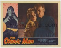 9y360 COSMIC MAN LC #8 1959 great close up of Bruce Bennett holding scared Angela Greene!