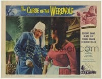 9y368 CURSE OF THE WEREWOLF LC #5 1961 Hammer, creepy Anthony Dawson grabs sexy Yvonne Romain's arm!