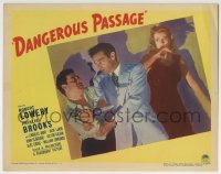 9y376 DANGEROUS PASSAGE LC #4 1944 Robert Lowery protects scared Phyllis Brooks from Jack La Rue!