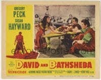 9y383 DAVID & BATHSHEBA LC #4 1951 Gregory Peck broke God's commandment for sexy Susan Hayward!