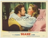 9y403 DIANE LC #3 1956 romantic close up of flame-haired beauty Lana Turner & young Roger Moore!