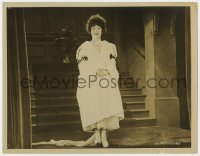 9y412 DODGING A MILLION LC 1918 full-length portrait of pretty Mabel Normand at bottom of stairs!